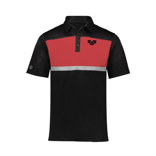 Holloway Prism Black & Red Colorblock Polo
