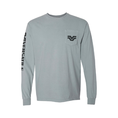 Grey Long Sleeve with Pocket Front Image on white background